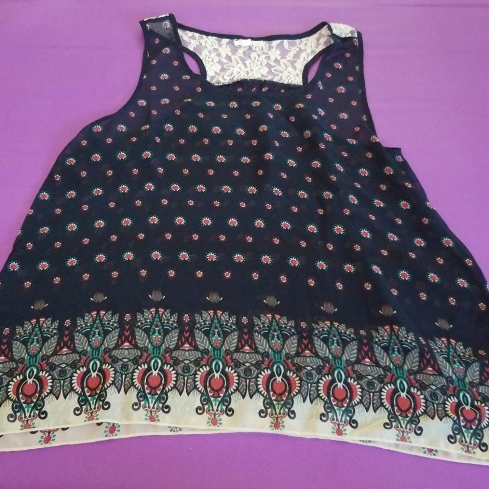 Sheer navy blue Mine size L tank